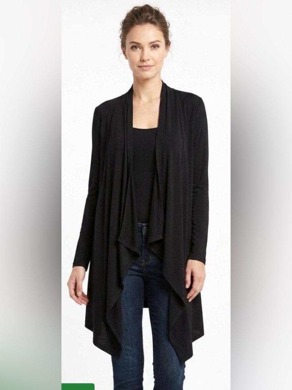 Eileen Fisher Black and silver metallic cardigan RN#78121/CA#34460 Size XL